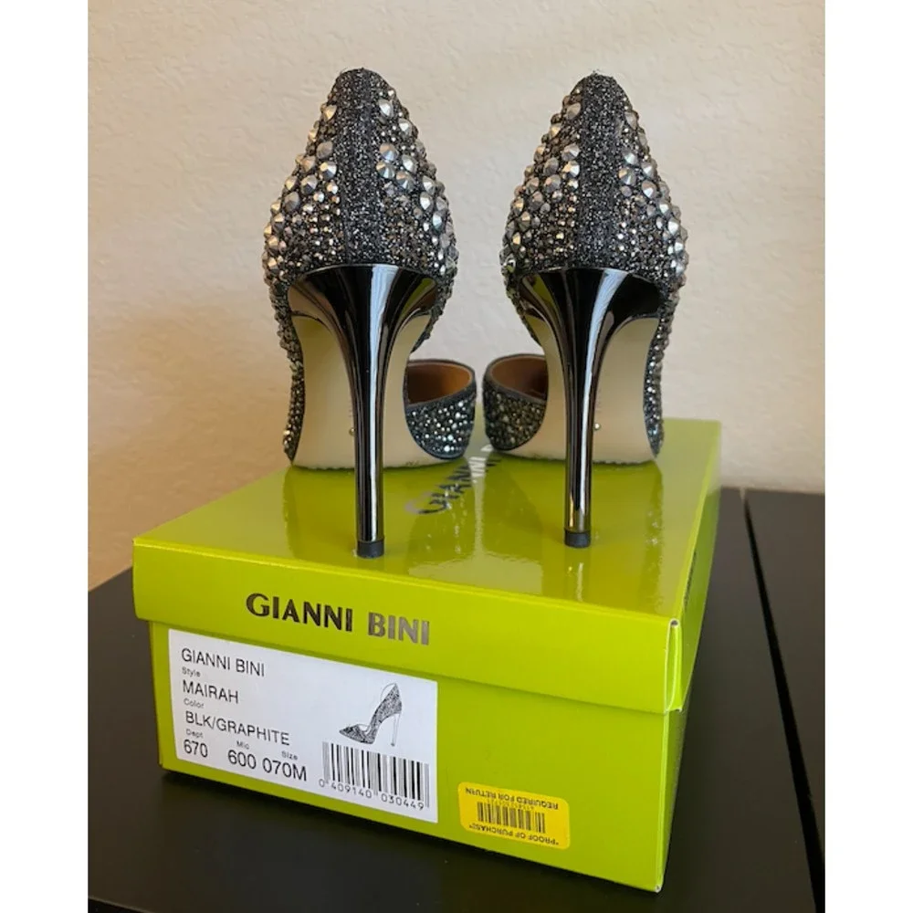 Gianni Bini (Worn ONCE) Mairah Studded Sparkly Heels - Sz 7 - Picture 8 of 12